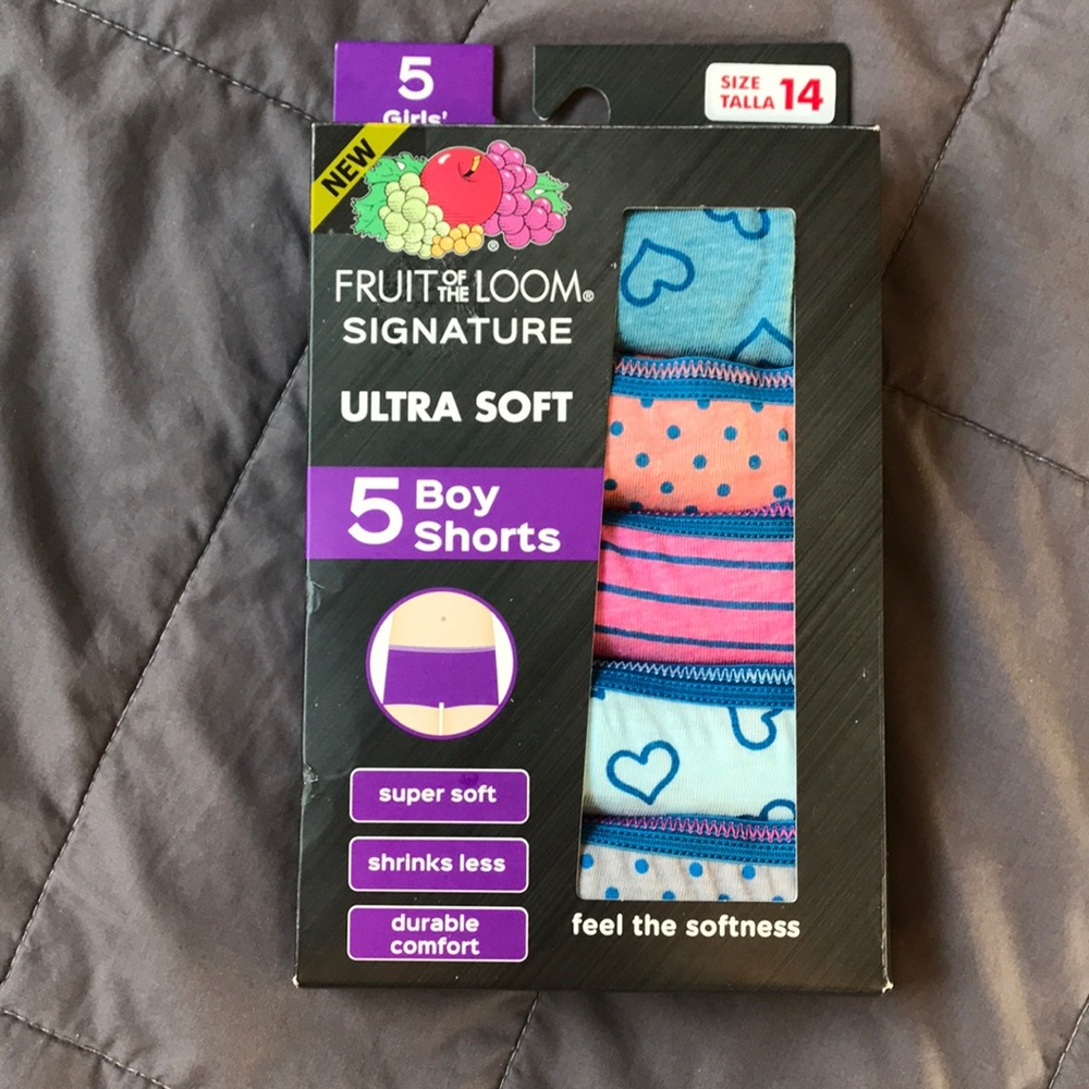 5 pack Size 14 Girls Boy Shorts + 4 briefs